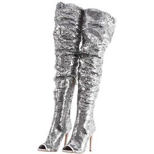 💋 RESERVED: WOMEN'S OVER THE KNEE SEQUINS PEEP TOE STILETTO BOOTS!!!
